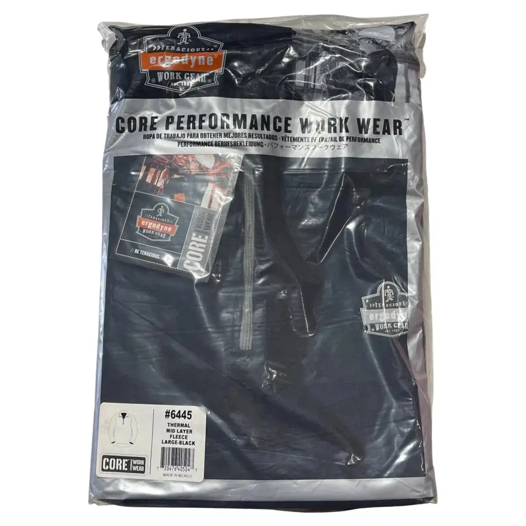 Ergodyne Thermal Mid Layer Fleece Core Performance Work Wear Size Large Black