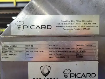 2019 Picard Hot Rocks HR-70-33 , 3 Deck Gas Pizza Conveyor Pizza Oven
