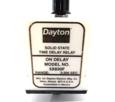 LOT OF 2 USED DAYTON 5X830F TIME DELAY RELAY