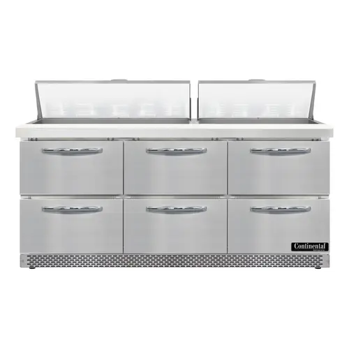 Continental D72N18-FB-D 72" Designer Line Sandwich/salad Prep Table W/ Refrigerated Base, 115v