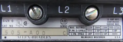NEW ALLEN BRADLEY 505-AJD REVERSING STARTER SIZE 0 TYPE 12 SER.C 505-A0D