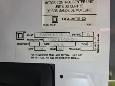 USED SQUARE D MODEL 6