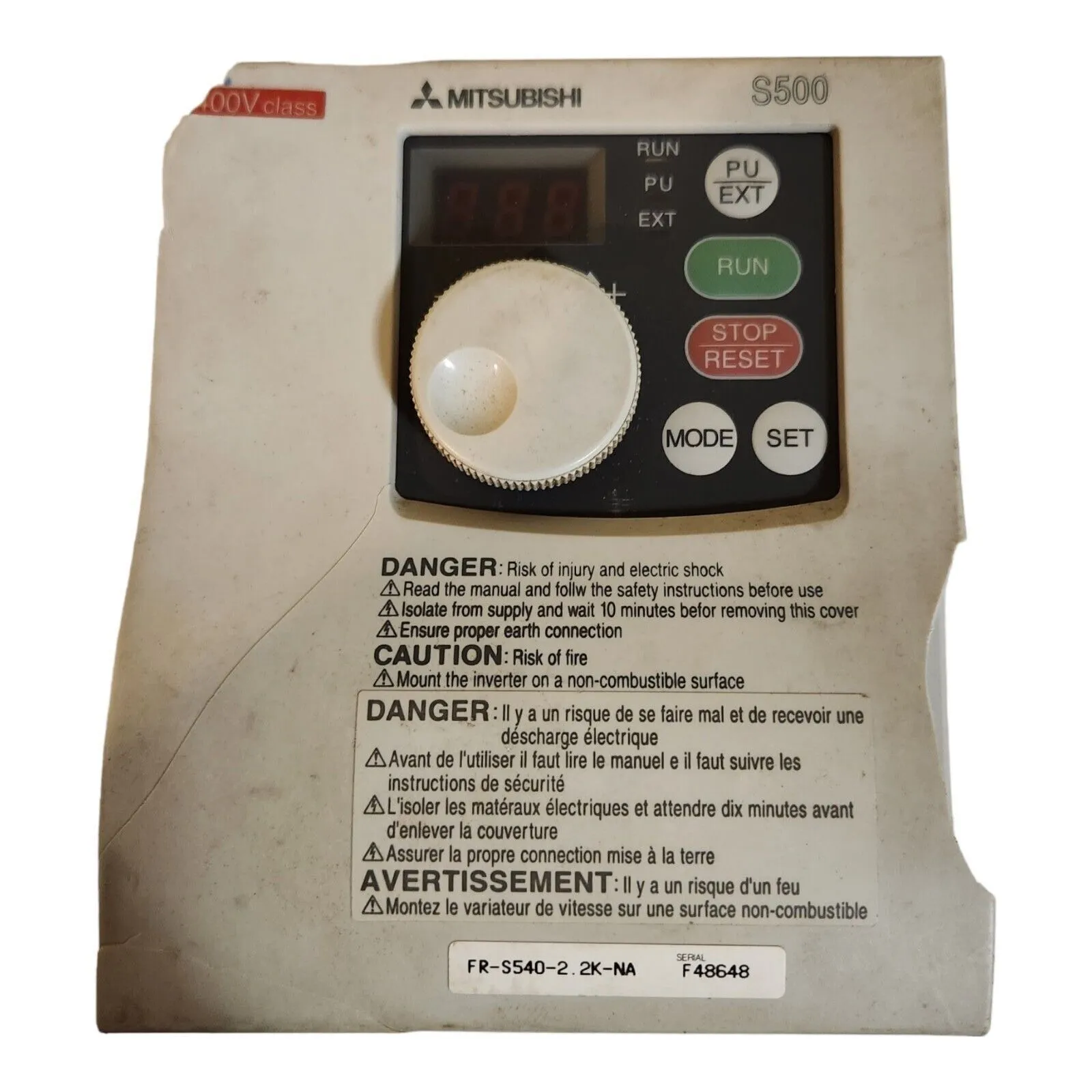 Used MITSUBISHI FR-S540-2.2K-NA Variable Speed Drives Saskatchewan CA | Tools of Industry #1521106