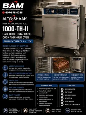 Alto-Shaam 1000-TH-II Half Height Stackable Cook and Hold Oven with Simple Controls - 120VAlto-Shaam 1000-TH-II Half Height Stackable Cook and Hold Oven with Simple Controls - 120V