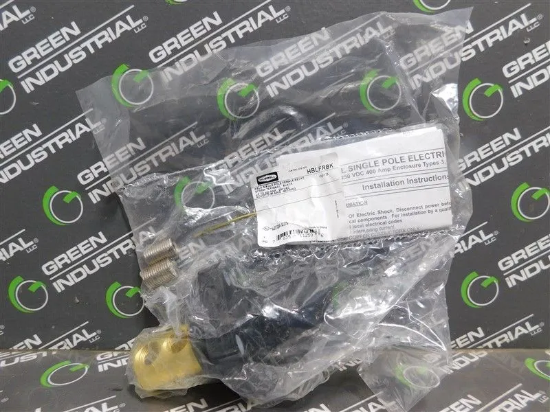 Hubbell HBLFRBK Single Pole Female Recpt. Screw Terminals Black 400A 600VAC New