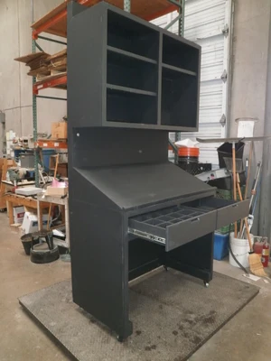 Custom Black Design Workbench Design Furniture. Re-purpose  47 1/2" X26" X 95"