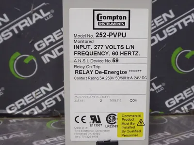 Crompton Instruments 252-PVPU Protector Trip Relay Used