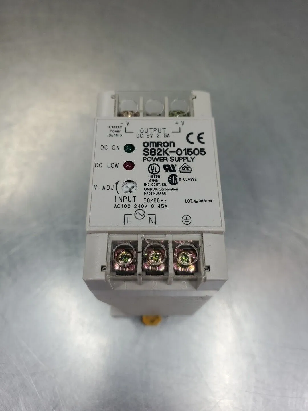 OMRON S82K-01505 Power Supply, 5VDC, 2.5A. 4A-34