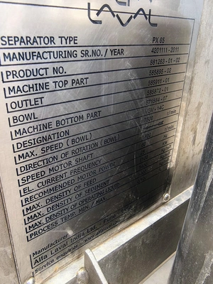 USED 2011 ALFA LAVAL PX65-VGV-14C