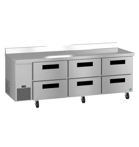 Hoshizaki WLR93B-D6 93" Steelheart Worktop Refrigerator w/ (3) Sections & (6) Drawers, 115v