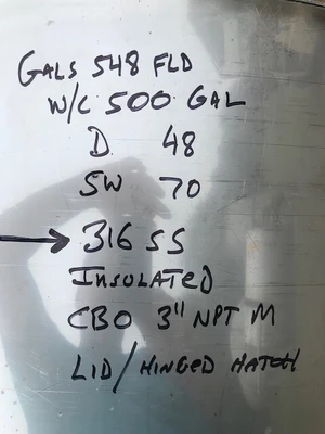 USED Stainless Steel Tank 500 Gallon