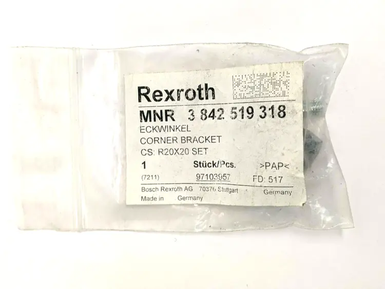 New | in-Stock BOSCH REXROTH CORNER BRACKET R20X20 SET Miscellaneous MRO | Maverick Industrial Sales #1121800