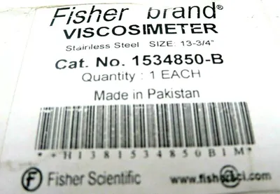 NEW FISHERBRAND 1534850-B VISCOSIMETER SIZE 13-3/4 1534850B