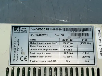 Used PRIMA ELECTRO VFD3CPB71050030 Servo Drives Ohio US | HGR 24 #1280631