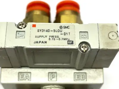 SY3140-5LOU-01T | SMC  Solenoid Valve w/ SY3000-27-1 Manifold Base - Used