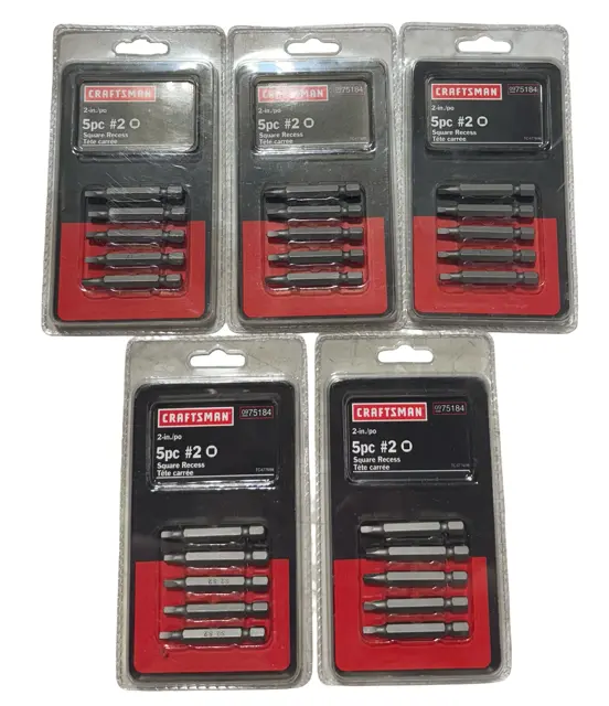 Craftsman #2 Square Recess 2" Screwdriver Bits 25 Pack