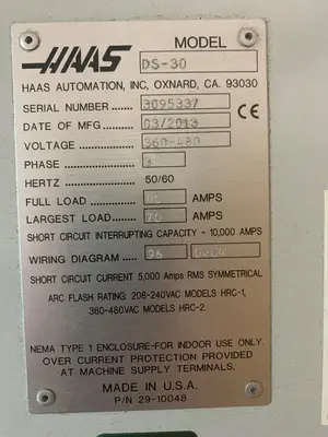 USED 2012 HAAS DS-30