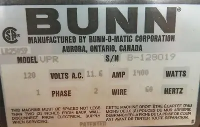 BUNN pour over coffee machine - model VPR