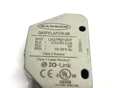 USED BANNER ENGINEERING IO-LINK RUGGED LASER DISTANCE SENSOR, ADJUSTABLE FLD 97341