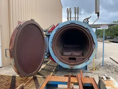 Autoclave, 60" x 54', Horizontal, 150 PSI, Mild Steel, Chain-Driven Rack, #5991537