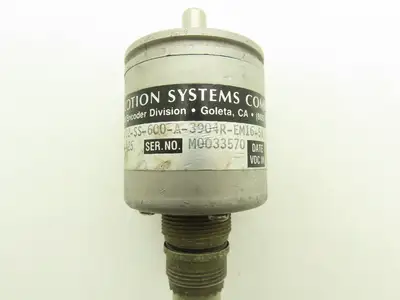 BEI H20EB-37-F12-SS-600-A-3904R-EM16-5V Rotary Encoder 3/8" Shaft 7-Pin 600 Inc