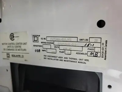 USED SQUARE D MODEL 6