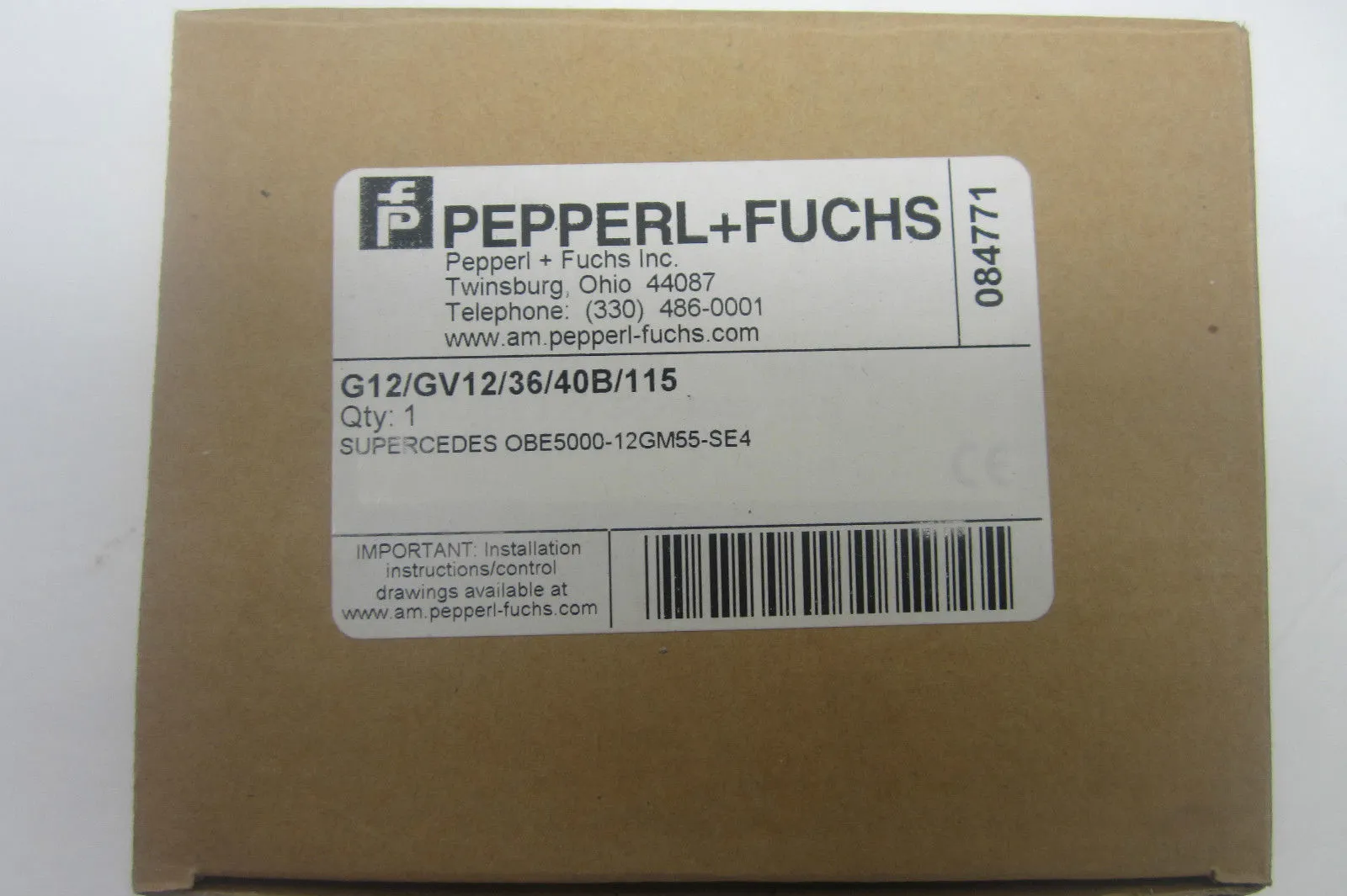 NEW PEPPERL FUCHS G12/GV12/36/40B/115 SENSOR G12GV123640B115