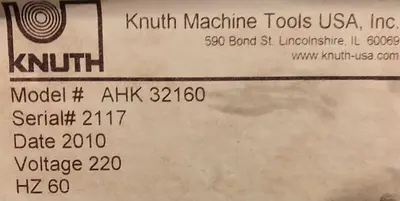 USED 2010 KNUTH AHK-32160