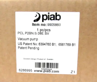 NEW PIAB PCL.P2BN.S.08E.SV VACUUM PUMP 9905860 PCLP2BNS08ESV
