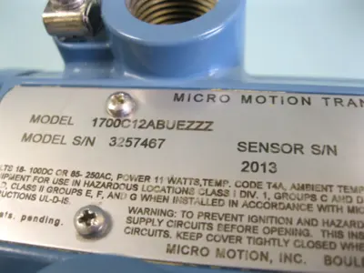 USED Micro Motion 1700 C12 AB UEZZZ