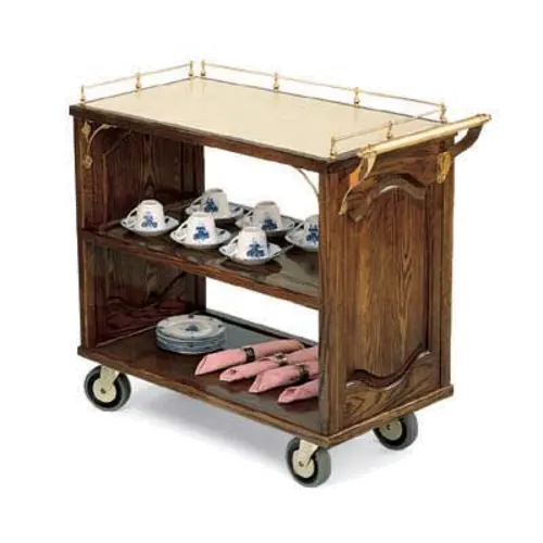 Forbes Industries Room Service Cart w/ (3) Shelves & Handle - 34"L x 19"W x 33 1/2"H, Wood (5557)