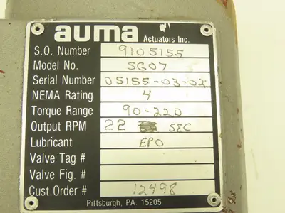 Used AUMA _UNKNOWN_ Valves/Fittings | Arrow Industrial #627634