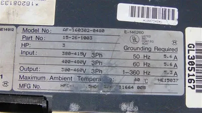Eaton AF-160302-0480 Dynamatic 3 HP Motor Drive 380-480V Used