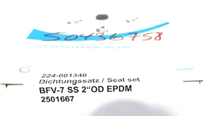 NEW SEALED GEA TUCHENHAGEN 224-001340 SEAL SET BFV7 SS 2" OD EPDM 224001340