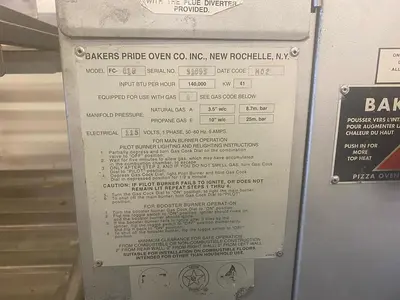 USED BAKERS PRIDE FC616-Y600