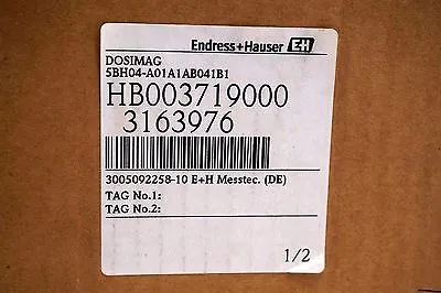NEW ENDRESS + HAUSER HB003719000