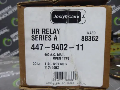 Joslyn Clark 447-9402-11 HR Relay Series A 600 AC 120/60 Coil New NIB