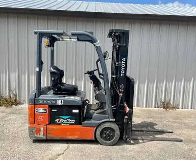 Used 2016 TOYOTA 8FBE18U 3-Wheel Sit down Electric Counterbalance Forklifts Texas US | TB Forklifts #1274993