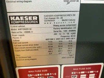 Used 2021 KAESER AIRTOWER 5C Rotary Screw & Sliding Vane Air Compressors Ohio US | HGR 24 #1261180