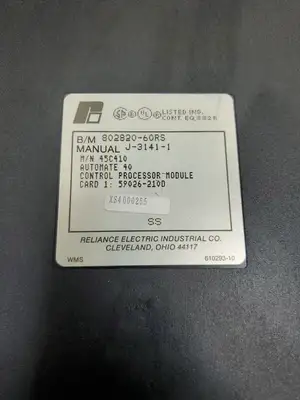 Used Reliance Electric 45C410 AutoMate 40 Control Processor, (802820-60RS) PLC Processors South Carolina US | Palmetto Automation #1539992