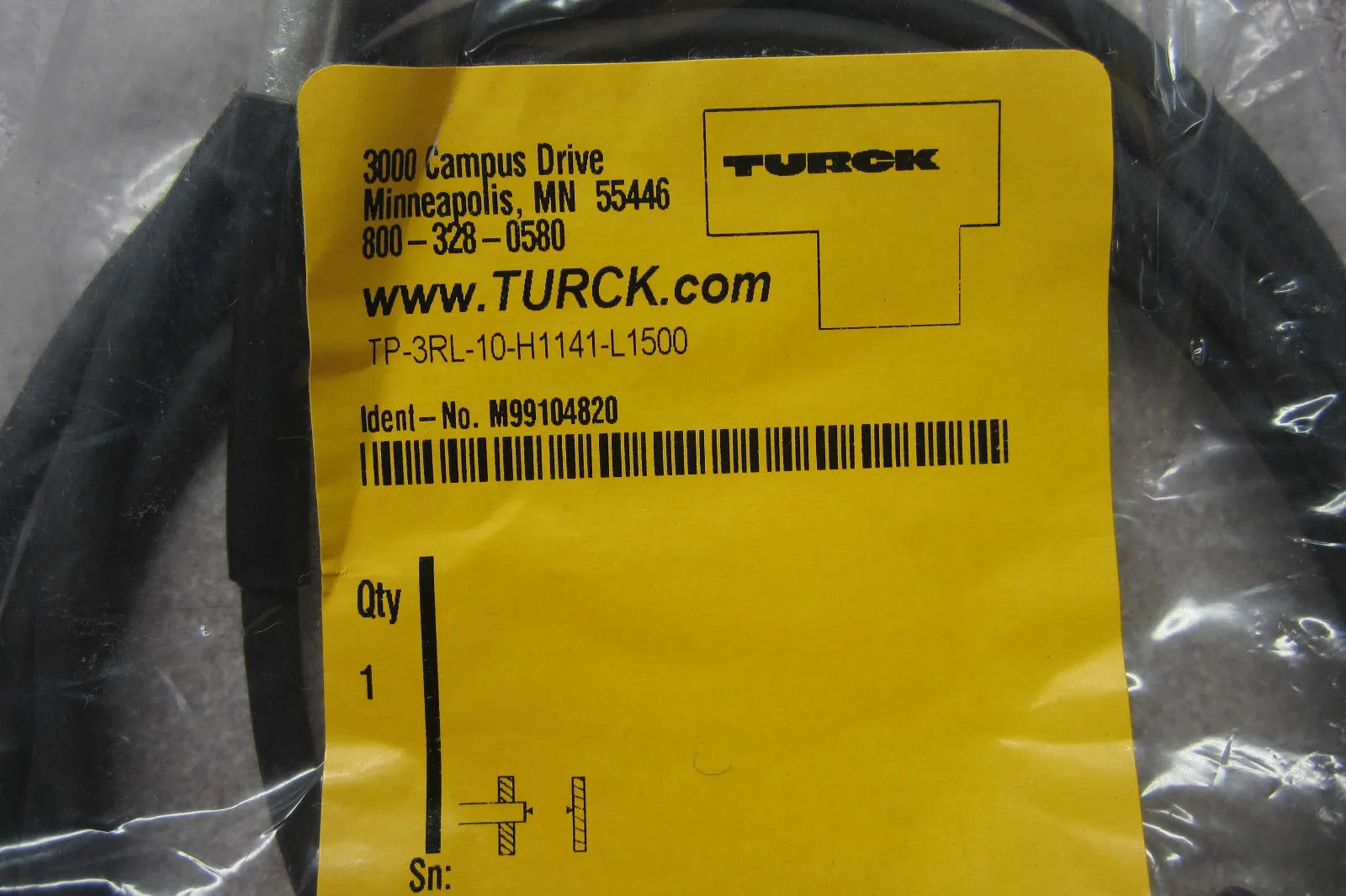 NEW TURCK ELEKTRONIK TP-3RL-10-H1141-L1500 TEMPERATURE SENSOR TP3RL10H1141L1500