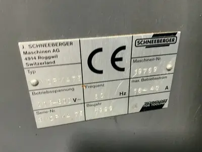 Used 1999 SCHNEEBERGER NORMA75 Tool & Cutter Grinders Ohio US | HGR 24 #1345789