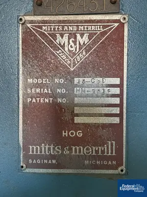 USED Mitts & Merrill 100 HP Mitts & Merril Hog Mill, Model 13CSD