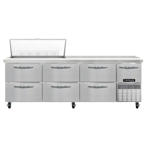 Continental RA93N18M-D 93" Sandwich/salad Prep Table W/ Refrigerated Base, 115v
