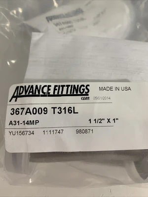 NEW ADVANCE FITTINGS A31-14MP