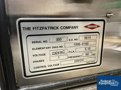 USED Fitzpatrick Fitzpatrick L1A Fitzmill, S/S, Containment