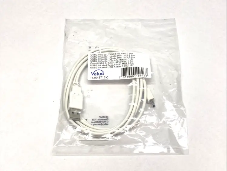 New | in-Stock Value USB 2.0 Type A 5-Pin Cable 1.8m Cable & Wire Michigan US | Maverick Industrial Sales #1397906