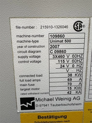Used 2007 WEINIG UNIMAT 500 Woodworking Moulders California US | MachineryMax #1303942