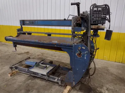 72" JETLINE SEAM WELDER WITH 3-WAY COPPER GROOVE BOTTOM CLAMP & MILLER COMPONENTS: STOCK #23642