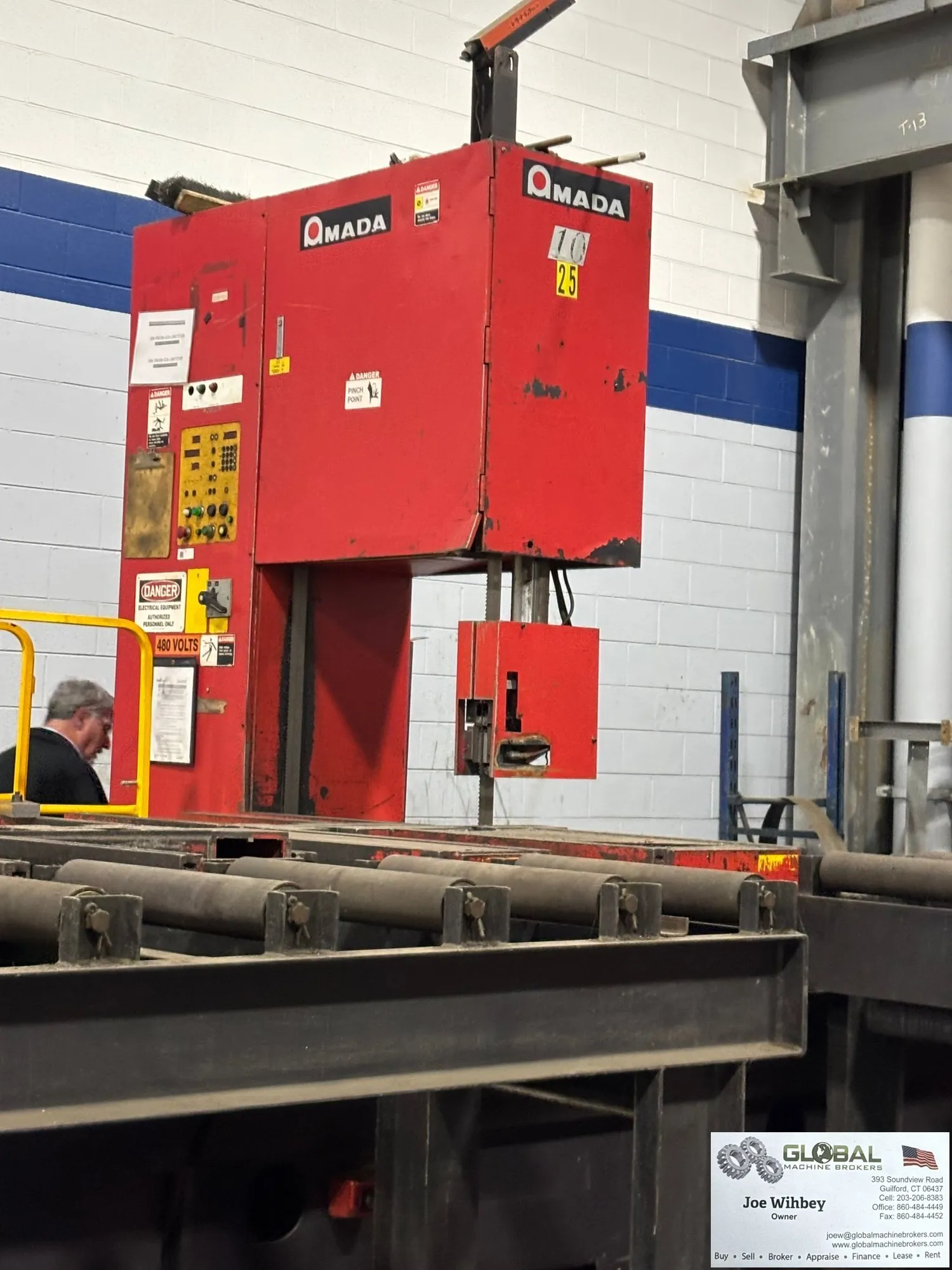 Amada VM-3800 Vertical Band Block/Plate Saw w/ Coolant Sys. + Chip augr.